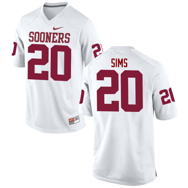 Men Oklahoma Sooners #20 Billy Sims College Football Jerseys Game-White